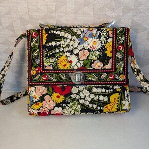Vera Bradley Poppy Fields Crossbody Artsy Handbag Floral Whimsgoth Quilted